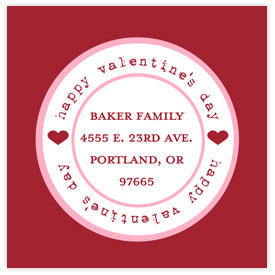 Take Note Designs Valentine's Day Address Labels - Simple Stamp Red & Pink